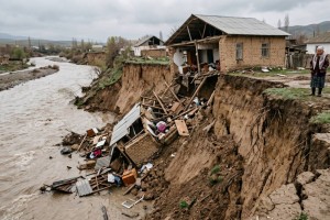 Жизнь на краю обрыва: почему десятки домов в Туркестанской области могут уйти под воду