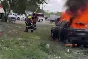 Автомобиль загорелся на улице Орхон в Астане