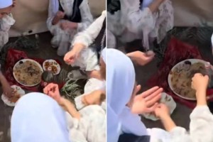 Келинок раскритиковали за обед на земле возле юрт