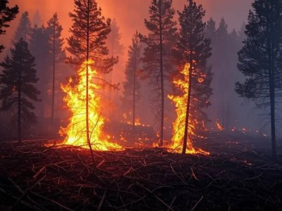 Распространение лесного пожара в сосновом бору Абайской области остановлено.