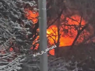 Пожар в центре Алматы.