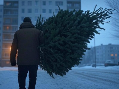В Уральске похищена новогодняя елка со двора дома.