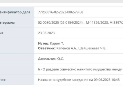 Дочь Карима Масимова судится с бывшим мужем в России.
