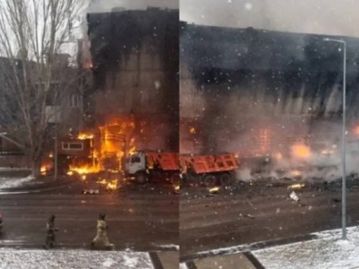 Кинотеатр горит в Астане