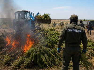 В Жамбылской области уничтожили 376 тонн дикорастущей конопли