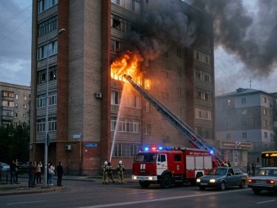 В Алматы произошел пожар в многоэтажном доме, были эвакуированы более 100 человек