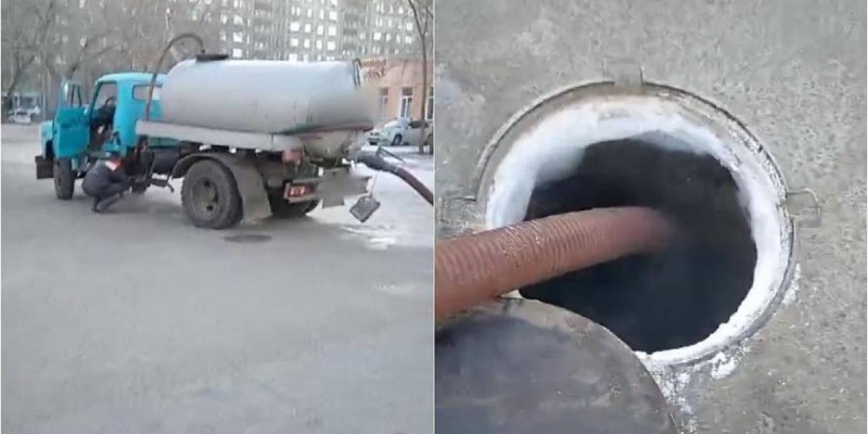 Ассенизатор сливал нечистоты в черте города в Павлодаре.