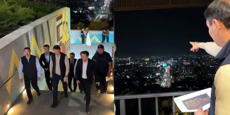 Аким Алматы поднялся на Кок-Тобе, чтобы проверить освещение города.