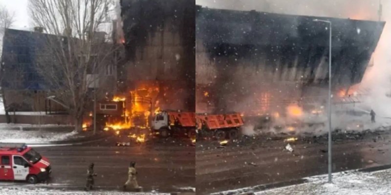 Кинотеатр горит в Астане