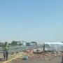 На БАКАД перевернулся грузовик с овощами — образовалась пробка