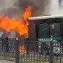 В Астане загорелся маршрутный автобус с пассажирами